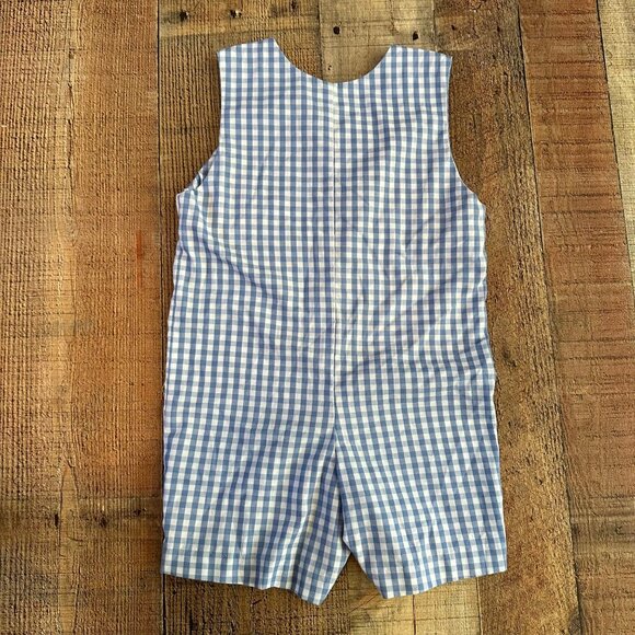 Southern Sunshine vinage blue and white checked bunny body suit infant size 24m - Picture 4 of 5